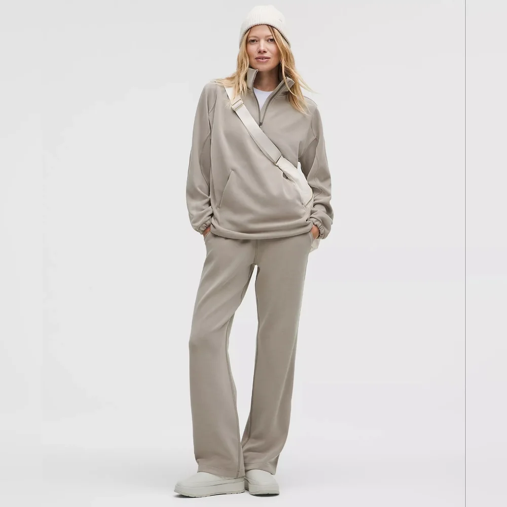 Lululemon Softstreme Half-Zip Long Warm Ash Grey Size Large - Picture 1 of 8